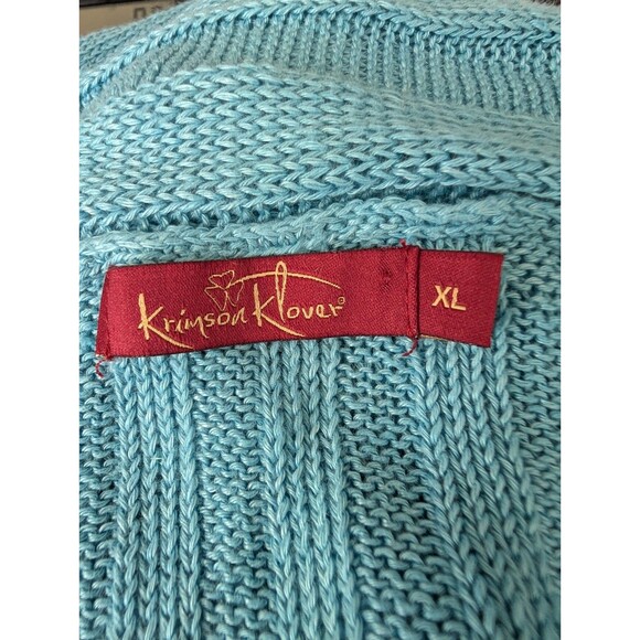 Krimson Klover 100% Linen Draped Open Front Cardigan Sweater XL - Picture 10 of 10
